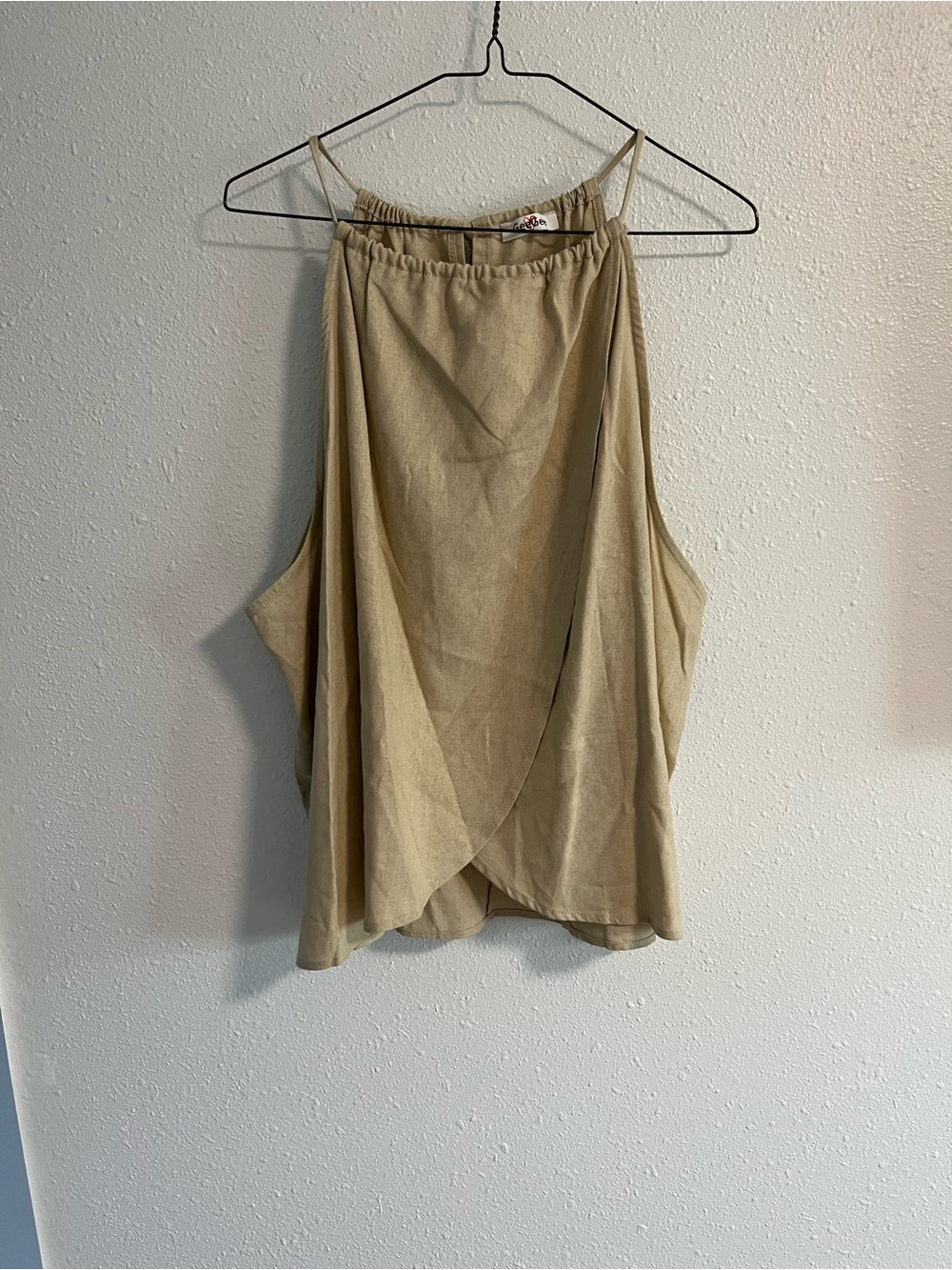 GeeGee Linen Blend Draped Camisole with Adjustable Spaghetti Straps Size 3XL